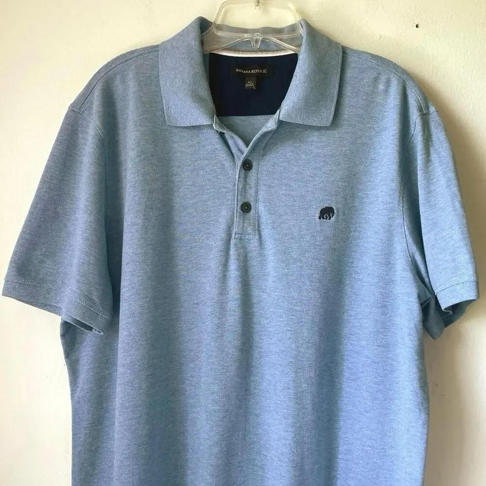 Banana Republic Classic Fit Blue Polo Mens Size XL Short Sleeve Work Golf Travel